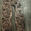 il_fullxfull.8150289483_p9qv.jpg Spyderco PM2 - Cannabis Mushroom Scroll - Relief Laser Engraved - Copper Knife Scales - Aged - EDC Gear - Knife & Hardware Optional