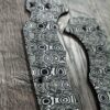 il_fullxfull.8156953208_i189.jpg Spyderco Yojumbo Titanium Scales | Black Anodized Damascus Ladder Pattern | Custom Laser Engraved Titanium Scales