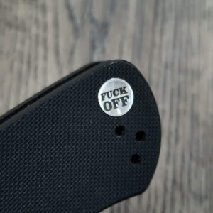il_fullxfull.8157876201_m4dq.jpg Spyderco PM2 & PM3 Titanium Lanyard Plug – "FUCK OFF" Engraved – Custom Titanium Backspacer Replacement – EDC Upgrade
