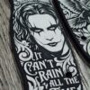 il_fullxfull.8157891815_swws.jpg Spyderco PM3 Custom Engraved Black Aluminum Scales | The Crow Theme | "It Can't Rain All The Time" | Gothic EDC Knife Scales