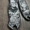 Spyderco PM3 Custom Engraved Black Aluminum Scales | Frankenstein  | "It's ALIVE!" |  EDC Knife Scales