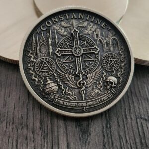 Constantine Inspired Brass Challenge Coin | 50mm Collector Coin | Heaven vs Hell Coin | Supernatural Gothic Coin | Exorcist EDC Collectible