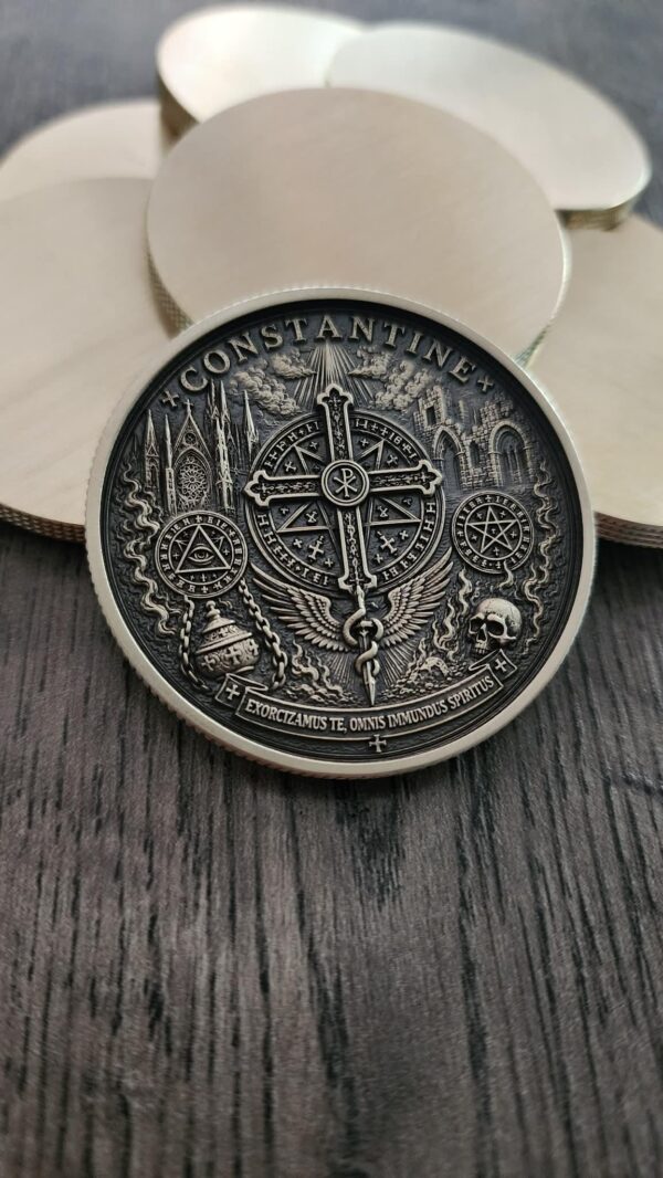 Constantine Inspired Brass Challenge Coin | 50mm Collector Coin | Heaven vs Hell Coin | Supernatural Gothic Coin | Exorcist EDC Collectible