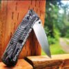 Topographic Map - Benchmade Bugout Crossfade - Laser Engraved - Black Linen Micarta Knife Scales - Flytanium Gear *Scales/Handles Only*