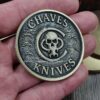 Chaves Knives Inspired Brass Challenge Coin | 50mm Collector Coin | Only the Worthy Hold the Key | 3D Engraved EDC Collectible