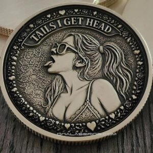 il_fullxfull.8280759981_esjz.jpg Heads I Get Tail - Tails I Get Head Challenge Coin – 50mm Solid Brass | 3D Laser Engraved Novelty Coin | Funny Bachelor Gift
