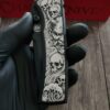 Chaves Redencion 229 Framelock Mag Tanto – Black PVD M390 – Custom Japanese Oni, Skull & Wave Engraving