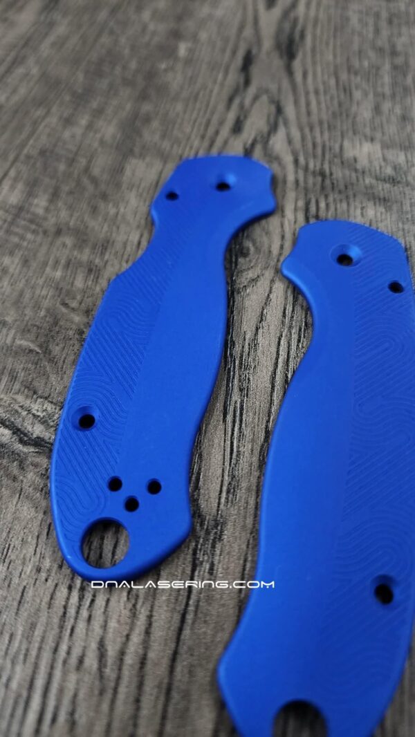 il_fullxfull.8293788660_87rp.jpg Loop Scales - Aluminum - Spyderco Para 3 - Static Blue - PM3 EDC Scales - Flytanium Gear