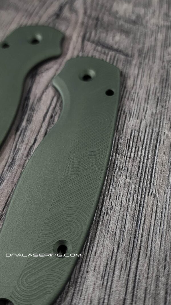 Loop Scales - Aluminum - Spyderco Para 3 - Olive Drab Green - PM3 EDC Scales - Flytanium Gear