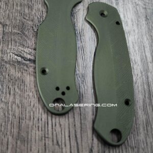 Loop Scales - Aluminum - Spyderco Para 3 - Olive Drab Green - PM3 EDC Scales - Flytanium Gear