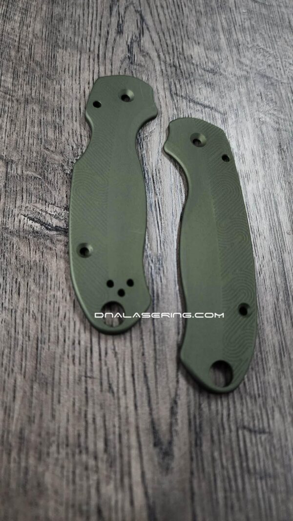 Loop Scales - Aluminum - Spyderco Para 3 - Olive Drab Green - PM3 EDC Scales - Flytanium Gear