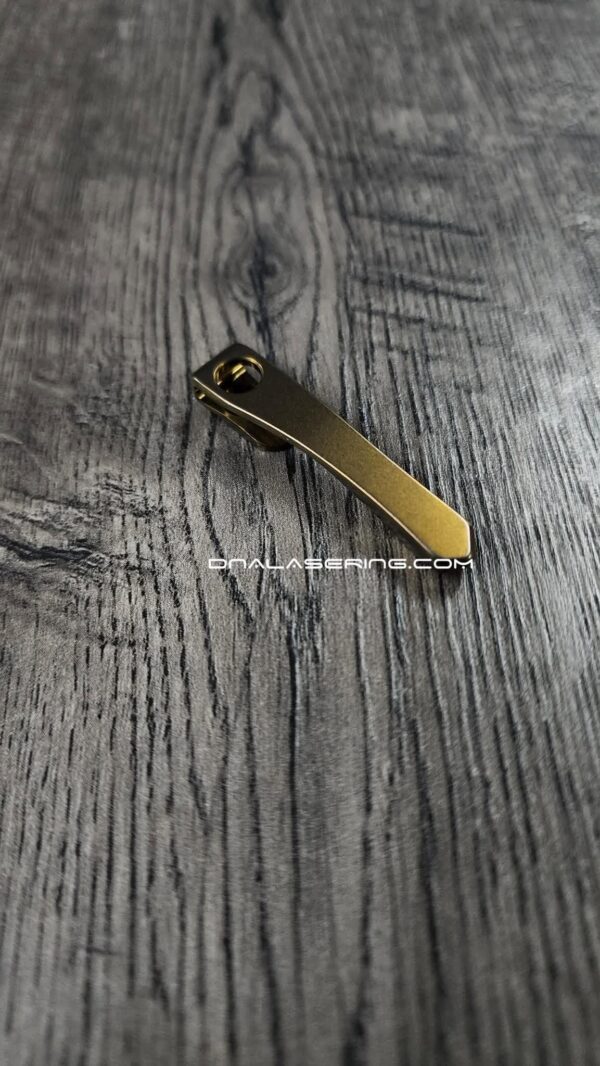 Chris Reeve "CRF" Model 1 Flat Top Clip - Titanium LynchNW Deep Carry Pocket Knife Clip - Anodized Bronze Finish - Made In USA