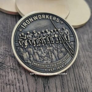 Itonworkers Solid Brass Challenge Coin | Horror Movie Inspired Halloween Collectible | 3D Relief Engraved Collector Coin