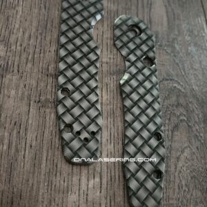 Spyderco Smock Large Pivot - Basketweave Laser Engraved Titanium Scales - EDC Gear - Scales ONLY