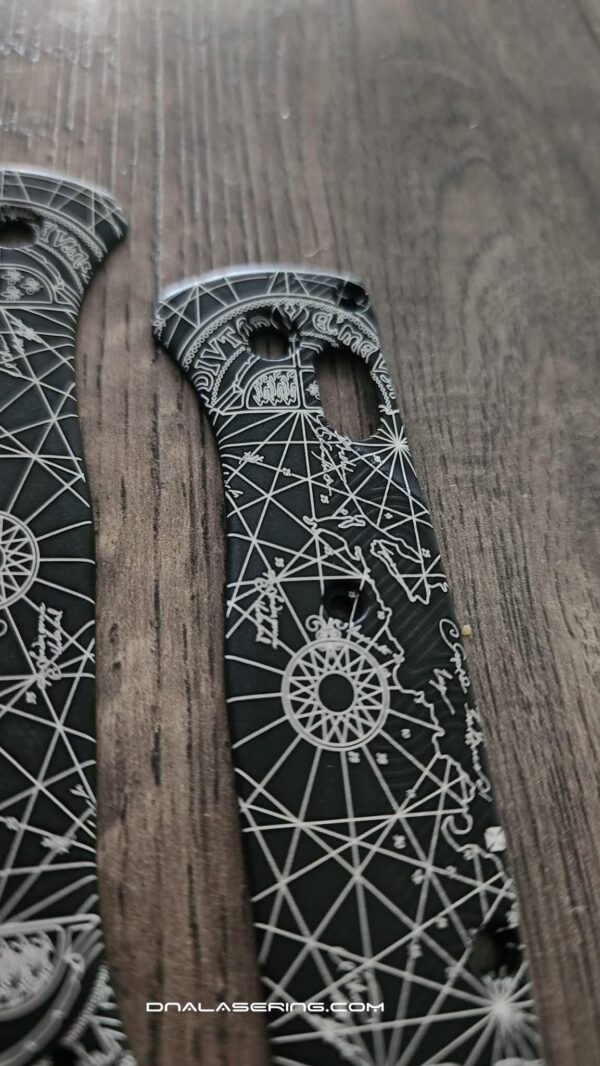 Custom Benchmade Bugout Aluminum Scales – Goonies Map Engraved – Void Black Anodized Scales – Bugout 535 Knife - Flytanium EDC Gear