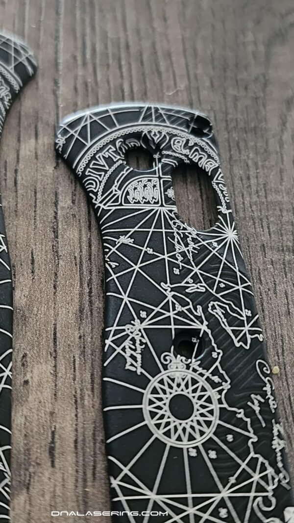 Custom Benchmade Bugout Aluminum Scales – Goonies Map Engraved – Void Black Anodized Scales – Bugout 535 Knife - Flytanium EDC Gear