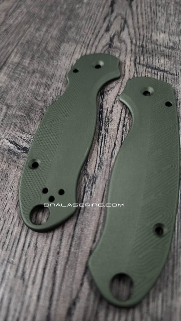 Loop Scales - Aluminum - Spyderco Para 3 - Olive Drab Green - PM3 EDC Scales - Flytanium Gear
