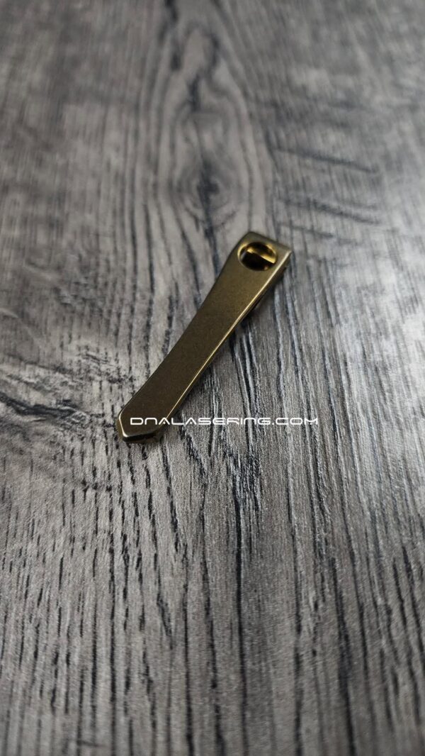 Chris Reeve "CRF" Model 1 Flat Top Clip - Titanium LynchNW Deep Carry Pocket Knife Clip - Anodized Bronze Finish - Made In USA