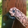 il_fullxfull.3998263348_dxz7.jpg Leaf Scroll - Spyderco PM3 Copper -Laser Engraved Copper Knife Scales - Para 3 - Flytanium - Knife & Hardware Optional