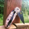il_fullxfull.4045912375_5jrk.jpg Leaf Scroll - Spyderco PM3 Copper -Laser Engraved Copper Knife Scales - Para 3 - Flytanium - Knife & Hardware Optional