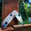 il_fullxfull.4046456604_quj4.jpg Dual Ping Pattern - Spyderco PM3 - NEW Relief Engraving Style - Laser Engraved - Copper Knife Scales - EDC Gear *Knife Install Optional*