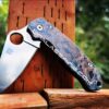 il_fullxfull.4189307166_46zs.jpg Topographic Lines 2.0 Patina - Spyderco PM3 - Fiber Laser Engraved Copper Knife Scale - Paramilitary 3 Flytanium - Knife & Hardware Optional