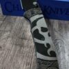 Chaves Blue Label Black Micarta Knife | Seigaiha Wave Engraved Chaves Skull | Black Tanto Blade or Drop Point Available