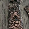 il_fullxfull.8383185924_4x7y.jpg Viking - Odin - Norse God - Relief Engraved & Aged - Benchmade Bugout Copper - Laser Engraved Copper Knife Scales - EDC Gear