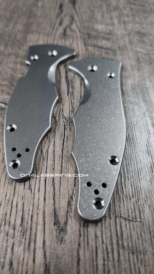 il_fullxfull.8383217708_1y8u.jpg Titanium Scales for Spyderco Yojimbo 2 - Stonewash Finish - EDC Gear