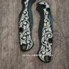 il_fullxfull.8386032236_7ldb.jpg Titanium Black Laser Engraved Custom Ornate Scroll - Spyderco Paramilitary 2 Lotus Scales - PM2 Scales - Flytanium Gear