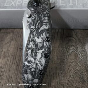 Plague Doctor - ZT Hinderer Slicer Framelock - Deep Relief Fiber Laser Engraving - EDC Knife - NIB