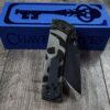 Chaves Blue Label Black Micarta Knife | Seigaiha Wave Engraved Chaves Skull | Black Tanto Blade or Drop Point Available