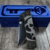 Chaves Blue Label Black Micarta Knife | Seigaiha Wave Engraved Chaves Skull | Black Tanto Blade or Drop Point Available