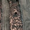 il_fullxfull.8431059309_gt72.jpg Viking - Odin - Norse God - Relief Engraved & Aged - Benchmade Bugout Copper - Laser Engraved Copper Knife Scales - EDC Gear