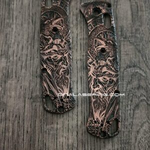 il_fullxfull.8431059337_62ts.jpg Viking - Odin - Norse God - Relief Engraved & Aged - Benchmade Bugout Copper - Laser Engraved Copper Knife Scales - EDC Gear