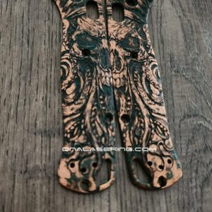 Davy Jones  - Relief Engraved & Aged - Benchmade Bugout Copper - Laser Engraved Copper Knife Scales - EDC Gear
