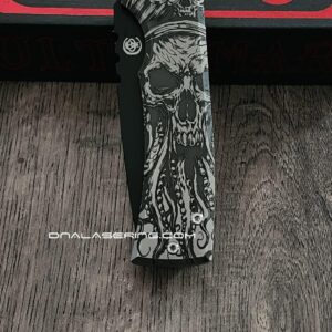 Chaves 229 Redencion KickStop Chisel – M390 DLC Blade – Titanium w/ Davby Jones Relief Engraving (Single Sided) – Custom Knife