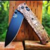 il_fullxfull.4020677019_gbih.jpg Aztec Calendar - NEW Relief Engraving Style - Benchmade Bugout 535 Copper - Deep Laser Engraved - Flytanium *Scales /handles Only*
