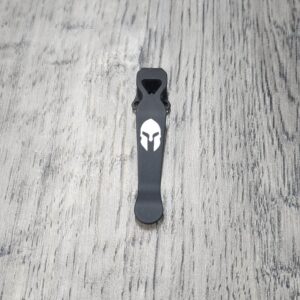 il_fullxfull.4734697368_7a3n.jpg LynchNW Benchmade - Spartan Helmet - Engraved Titanium - Deep Carry Pocket Knife Clip - Black Cerakote Satin or Sandwash Finish MADE in USA!