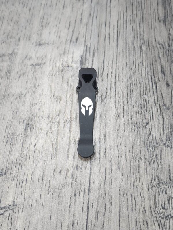 il_fullxfull.4734697368_7a3n.jpg LynchNW Benchmade - Spartan Helmet - Engraved Titanium - Deep Carry Pocket Knife Clip - Black Cerakote Satin or Sandwash Finish MADE in USA!