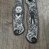 il_fullxfull.8126657901_mxp4.jpg Custom Spyderco PM2 Black Aluminum AWT Legacy | Michael Myers & Freddy Krueger Horror Engraving | Custom Laser Engraved - Made in USA!