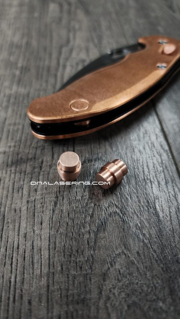 il_fullxfull.8473162812_jkm8.jpg Spyderco Manix 2 - Custom Copper Lanyard Hole Plug - EDC Gear - Made in USA