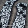Benchmade Griptilian Aluminum Scales – Black Anodized Custom Scroll Design – Laser Engraved Griptilian Scales – Satin Hardware Included