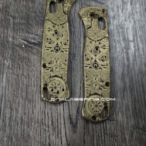 BLEMISH - Benchmade Bugout 535 - Brass Scales - Viking Runes Laser Engraving