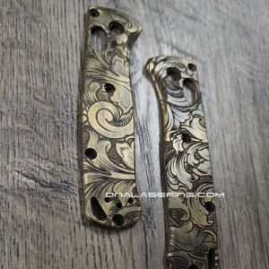 BLEMISH - Benchmade MINI Bugout 533 - Brass Scales - Aged - Scroll Relief Laser Engraved