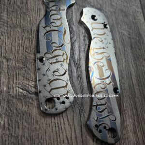 BLEMISH - Spyderco PM2 - Titanium Paramilitary 2 Scales - We The People MOPA Laser Engraving