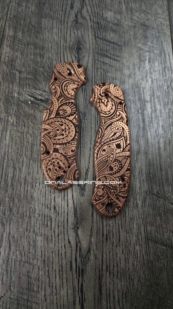 BLEM - PM3 Copper paisley BLEMISH - Spyderco PM3 - Copper Para 3 Scales - Paisley Laser Engraving
