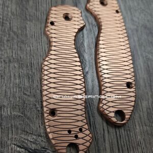 BLEMISH - Spyderco PM3 - Copper Para 3 Scales - Dual Ping Pattern - Relief Laser Engraving