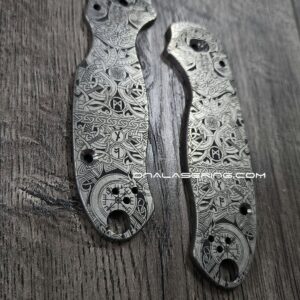 BLEMISH - Spyderco PM3 - Titanium Para 3 Scales - Viking Runes Laser Engraving