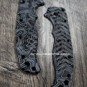 BLEMISH - Demko AD 20.5 Small Pivot - Black Aluminum Chevron Scales - Topographic Laser Engraved